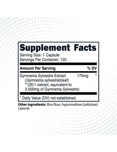 Cápsulas de Gymnema Sylvestre Type Zero 120 Porciones 3500 MG