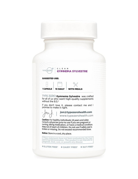 Cápsulas de Gymnema Sylvestre Type Zero 120 Porciones 3500 MG