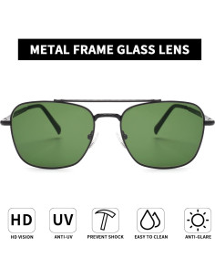 Gafas de Sol Jim Halo Cuadradas con Lentes de Vidrio 2