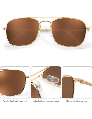 Gafas de Sol Aviador Jim Halo Lentes de Vidrio Polarizados