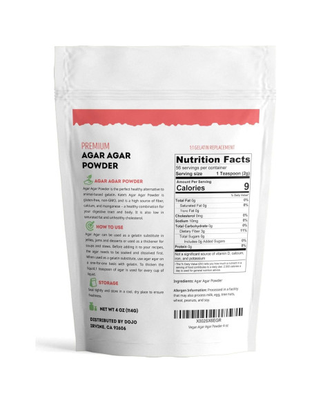 Polvo de Agar Agar Kate Naturals 113.4g - Gelatina Vegana