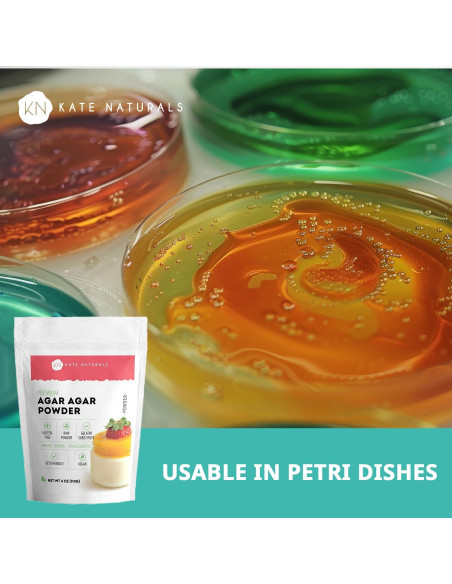 Polvo de Agar Agar Kate Naturals 113.4g - Gelatina Vegana