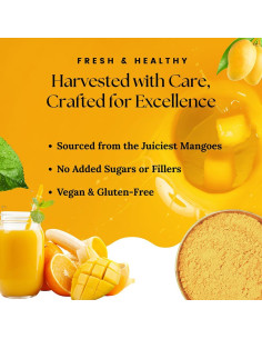 Polvo de Fruta de Mango 450 g - Fresco del Jardín | Vegano y Natural 2