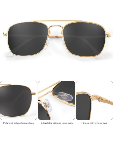 Gafas de Sol Aviador Jim Halo con Lentes de Vidrio Polarizados