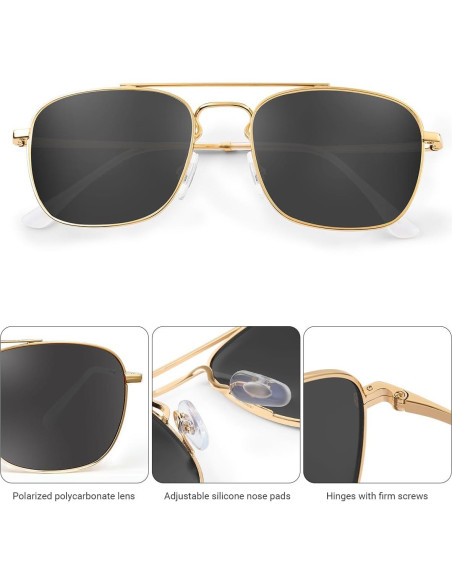 Gafas de Sol Aviador Jim Halo con Lentes de Vidrio Polarizados Gafas de Sol Aviador Jim Halo con Lentes de Vidrio Polarizados