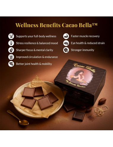 Barras de Chocolate Cacao Bella con Colágeno y Astaxantina - 90g