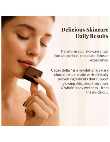 Barras de Chocolate Cacao Bella con Colágeno y Astaxantina - 90g
