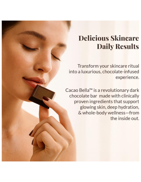 Barras de Chocolate Cacao Bella con Colágeno y Astaxantina - 90g