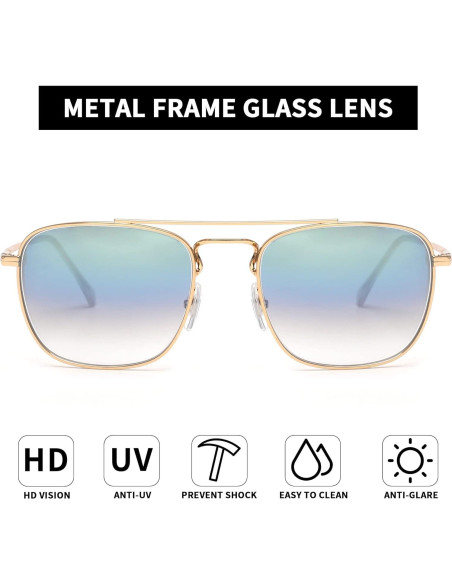 Gafas de Sol Cuadradas JIM HALO Lentes de Vidrio UV400 Gafas de Sol Cuadradas JIM HALO Lentes de Vidrio UV400