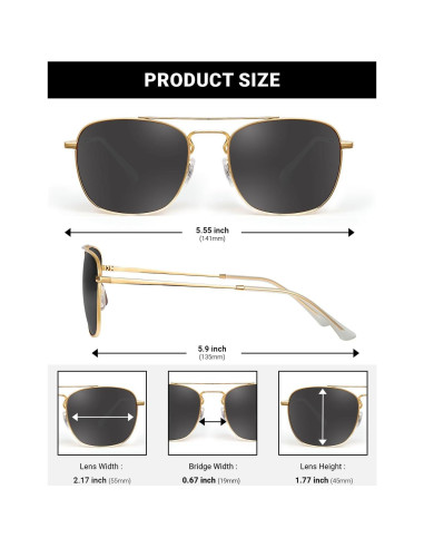 Gafas de Sol Aviador Jim Halo con Lentes de Vidrio Polarizados