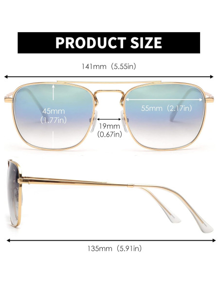 Gafas de Sol Cuadradas JIM HALO Lentes de Vidrio UV400 Gafas de Sol Cuadradas JIM HALO Lentes de Vidrio UV400