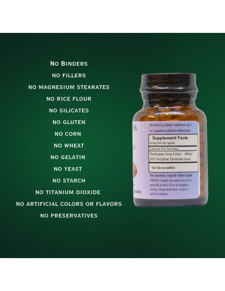 Teobromina de Cacao 99% Barlowe 400mg 60 Cápsulas Veganas