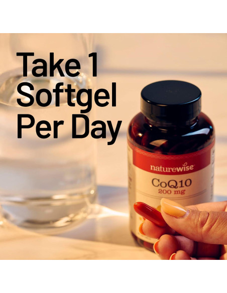NatureWise CoQ10 200mg Softgels - Suplemento Vegano Antioxidante