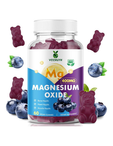 Gomitas de Óxido de Magnesio 400mg VCCHUYH Sabor Arándano 60 Unidades