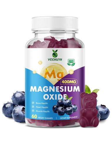 Gomitas de Óxido de Magnesio 400mg VCCHUYH Sabor Arándano 60 Unidades