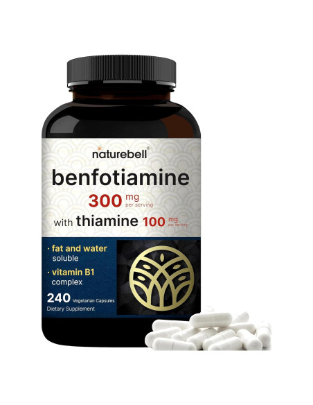 NatureBell Benfotiamina 300mg y Tiamina 100mg - 240 Cápsulas Vegetales