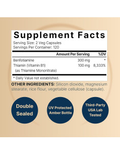 NatureBell Benfotiamina 300mg y Tiamina 100mg - 240 Cápsulas Vegetales 2
