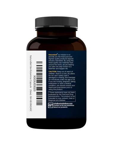 NatureBell Benfotiamina 300mg y Tiamina 100mg - 240 Cápsulas Vegetales