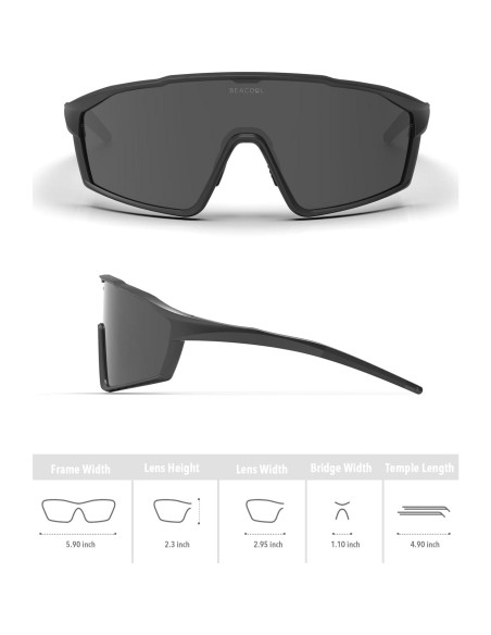 Gafas de Ciclismo BEACOOL Polarizadas UV400 para Adultos