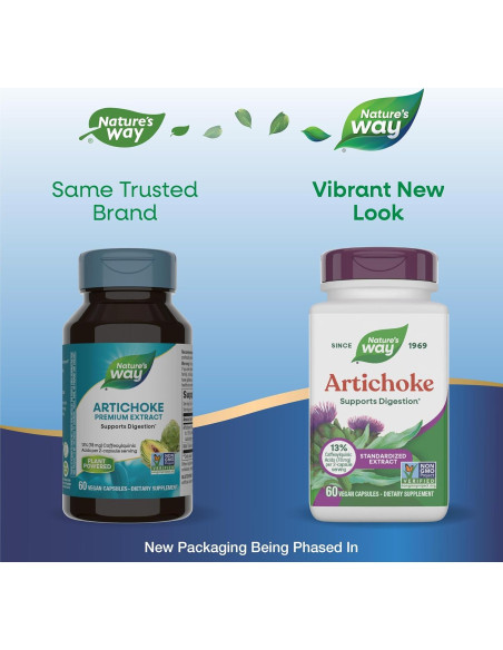 Extracto de Alcachofa Nature's Way 60 Cápsulas Veganas Sin Gluten