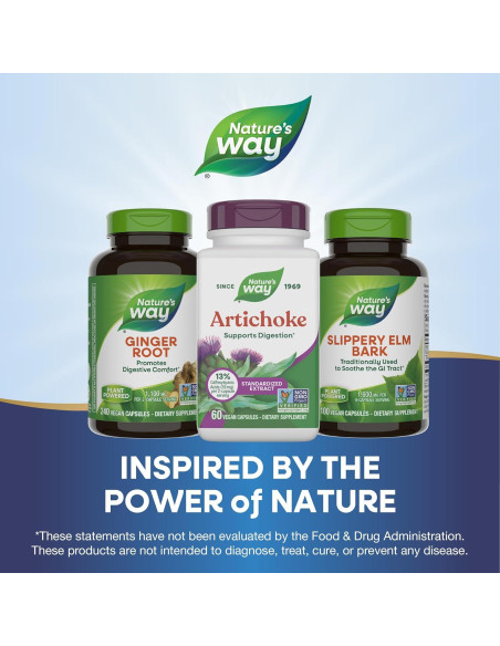 Extracto de Alcachofa Nature's Way 60 Cápsulas Veganas Sin Gluten