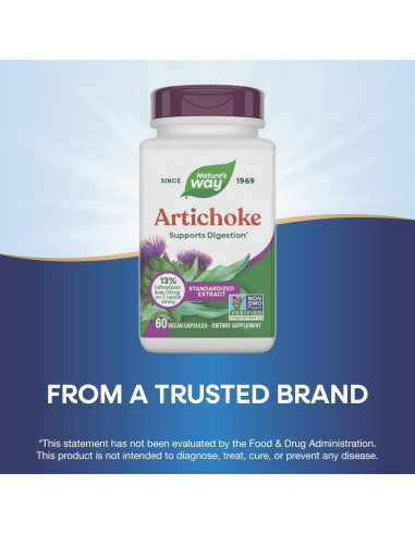 Extracto de Alcachofa Nature's Way 60 Cápsulas Veganas Sin Gluten