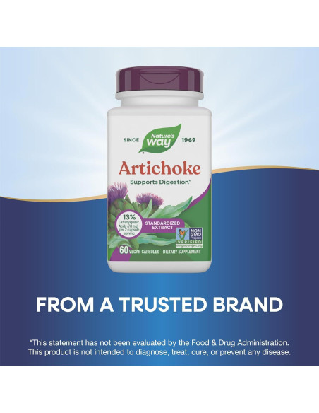 Extracto de Alcachofa Nature's Way 60 Cápsulas Veganas Sin Gluten