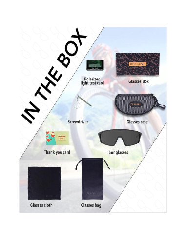Gafas de Ciclismo BEACOOL Polarizadas UV400 para Adultos