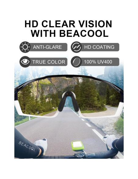 Gafas de Ciclismo BEACOOL Polarizadas UV400 para Adultos