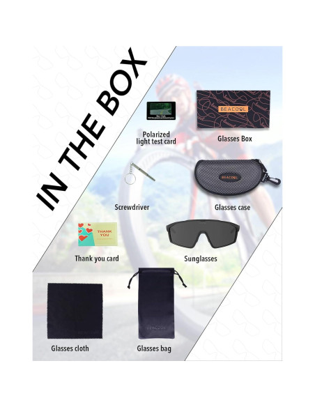 Gafas de Ciclismo BEACOOL Polarizadas UV400 para Adultos Gafas de Ciclismo BEACOOL Polarizadas UV400 para Adultos