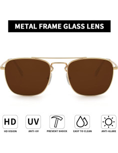 Gafas de Sol Aviador JIM HALO Montura Dorada Lente Marrón 2