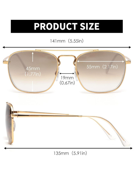 Gafas de Sol Aviador JIM HALO con Lentes de Vidrio UV400