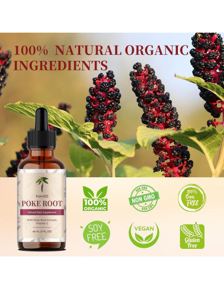Suplemento Inmunológico Vegano Nahid | Extracto Raíz Poke 60 ml