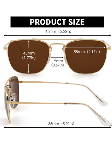 Gafas de Sol Aviador JIM HALO Montura Dorada Lente Marrón Gafas de Sol Aviador JIM HALO Montura Dorada Lente Marrón