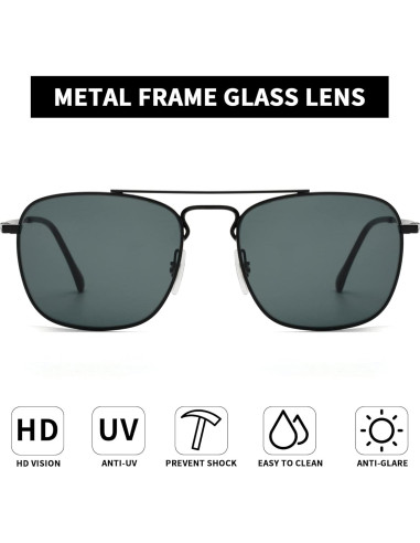 Gafas de Sol Aviador Jim Halo Metal con Lentes de Vidrio