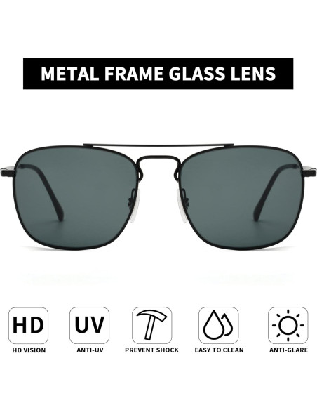 Gafas de Sol Aviador Jim Halo Metal con Lentes de Vidrio Gafas de Sol Aviador Jim Halo Metal con Lentes de Vidrio