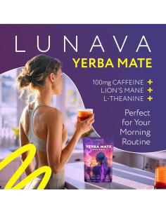 Yerba Mate Instantáneo LUNAVA Durazno Mango 330g - Energía Limpia 2