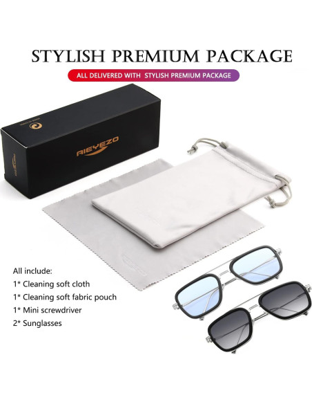 Gafas de sol AIEYEZO Tony Stark Cuadradas UV 100%