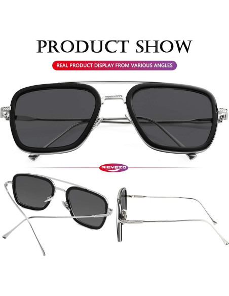 Gafas de sol AIEYEZO Tony Stark Cuadradas UV 100%