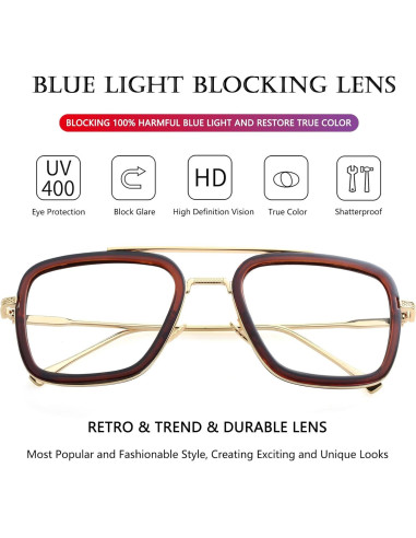 Gafas de sol AIEYEZO Tony Stark Cuadradas UV 100%