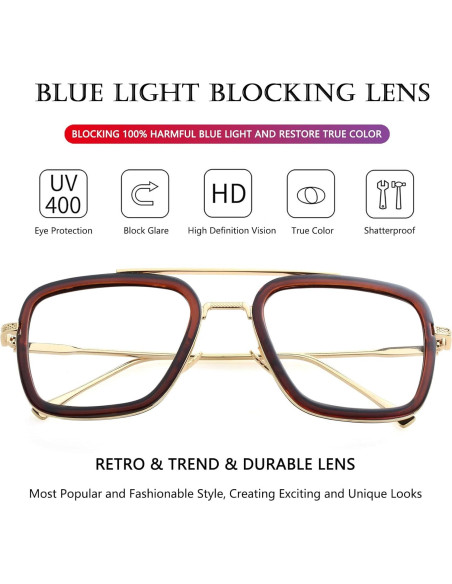 Gafas de sol AIEYEZO Tony Stark Cuadradas UV 100%