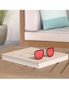 Gafas de sol AIEYEZO Tony Stark Cuadradas Metal UV 100% 2