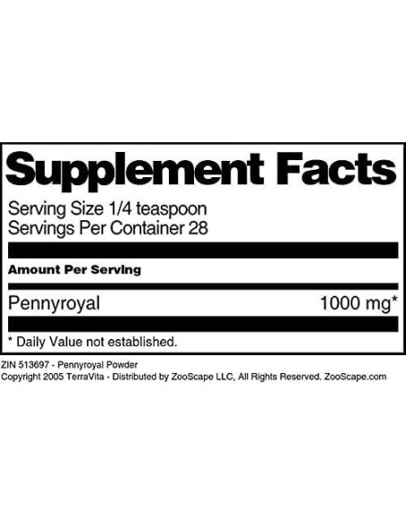 Polvo de Pennyroyal TerraVita 28.35 g Sin Rellenos