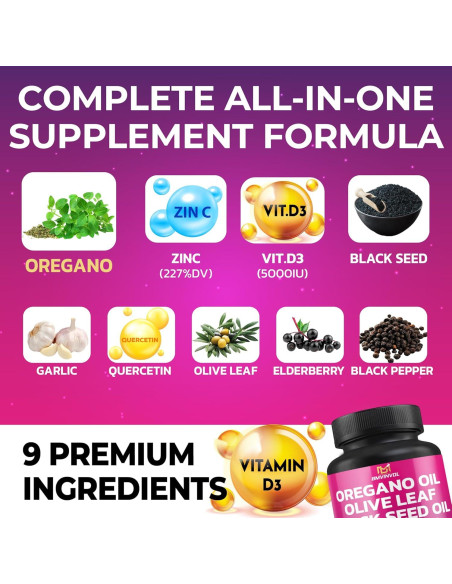 BMVINVOL Extracto de Orégano Cápsulas Complejo 100 Unidades - Suplemento Inmunológico