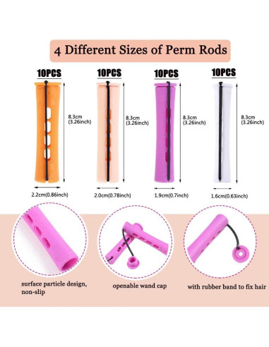 Juego de 40 Varillas de Permanentes para Cabello Natural - Alimiriam