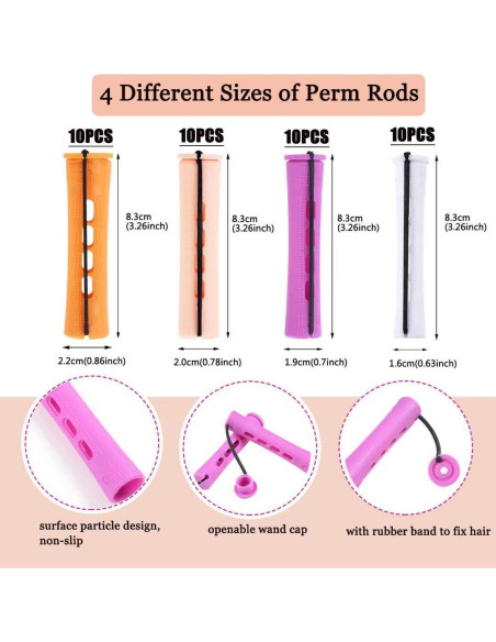 Juego de 40 Varillas de Permanentes para Cabello Natural - Alimiriam