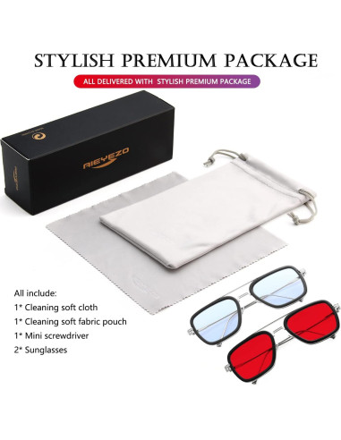 Gafas de sol AIEYEZO Tony Stark Cuadradas UV 100%