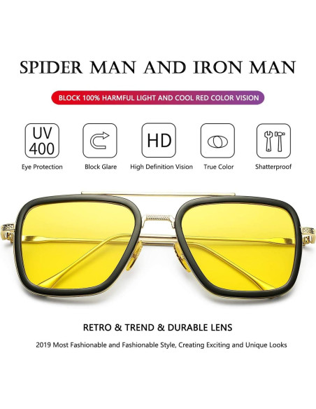 Gafas de sol AIEYEZO Tony Stark Cuadradas UV 100% - Unisex