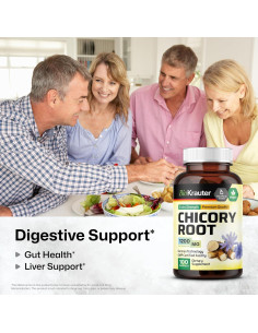 Suplemento de Fibra de Achicoria BioKrauter 1200 mg - 100 Cápsulas Veganas 2