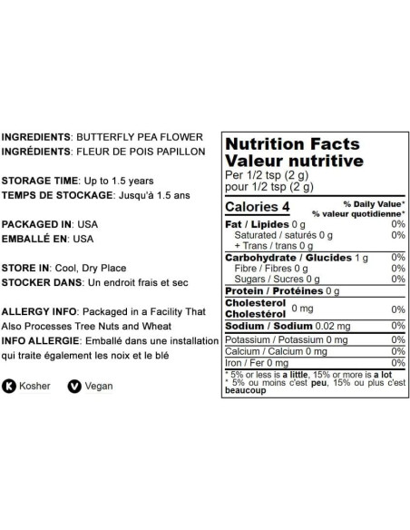 Polvo de Flor de Guisante Mariposa Food to Live 113.4g Vegano